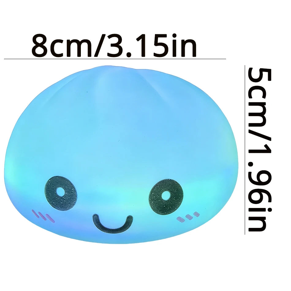 Healing silicone dumpling night light, pressable 6-color gradient LED light, office desktop stress relief gadget