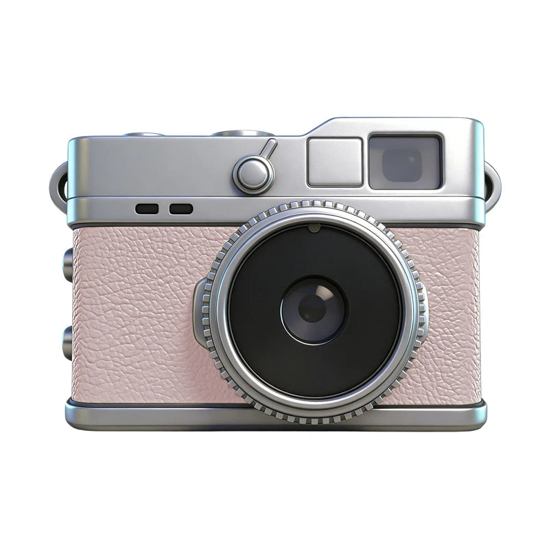 Lenovo 1080P HD 8MP Mini Retro Digital Camera Pocket Camera CCD for Students Featuring Filters and Leather-Textured Finish Gift