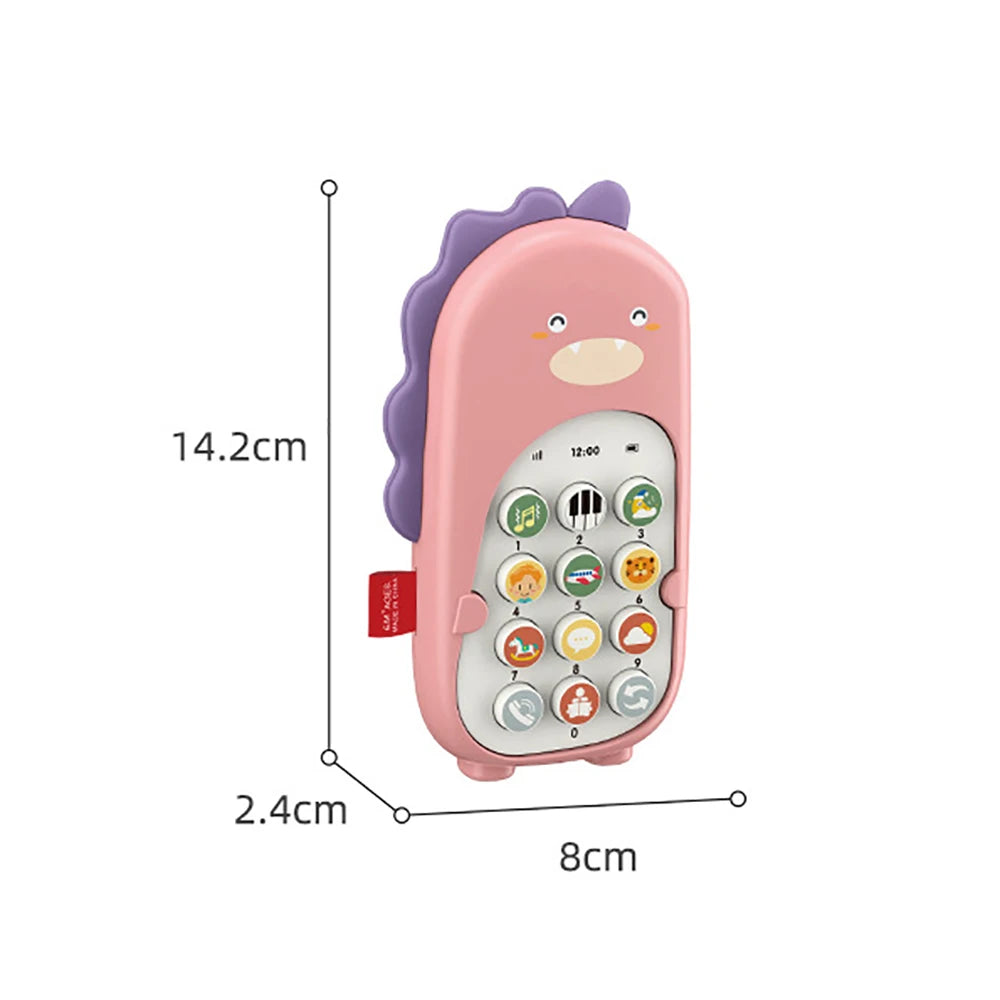 Baby Cartoon Dinosaur Music Mobile Phone Toy Soothe Sleeping Artifact Simulation Telephone Early Educational Toys Gifts For Kids