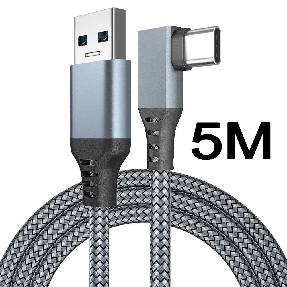 Virtual Reality VR Glasses Cable USB A To Type C 5M for Meta Oculus Quest 2 Quest2 Link Game Accessories Headset Helmet Gaming