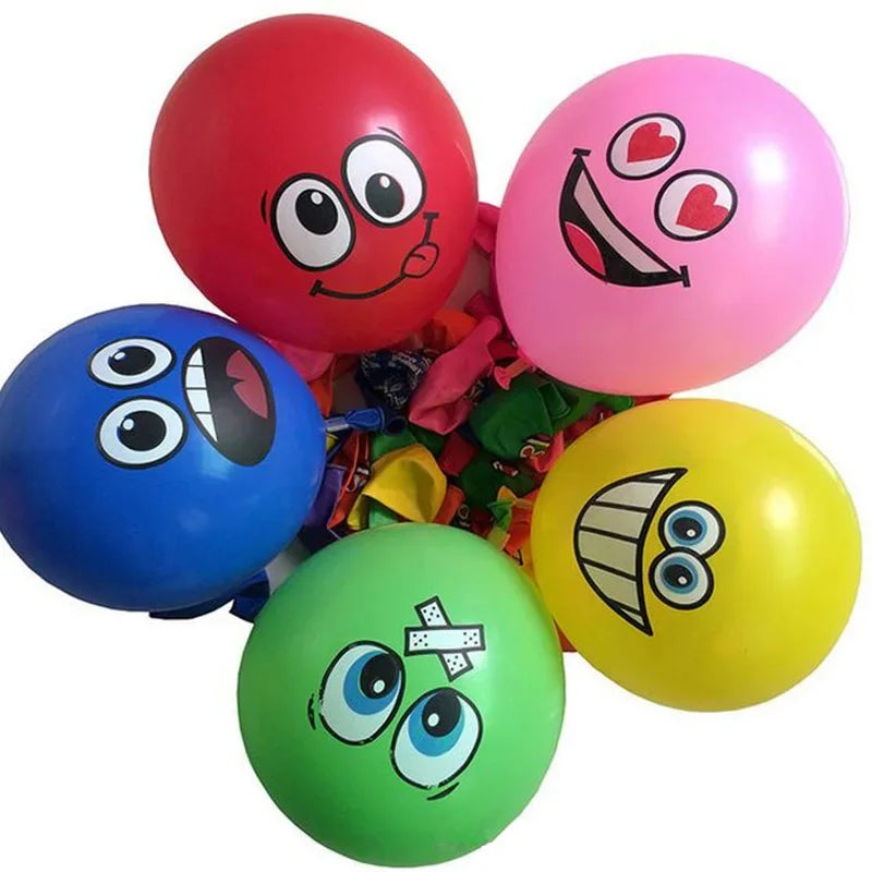 10-100Pcs 12inch Cute Funny Big Eyes Smiley face latex balloons Birthday Party decoration Inflatable balloon Baby Shower Globos