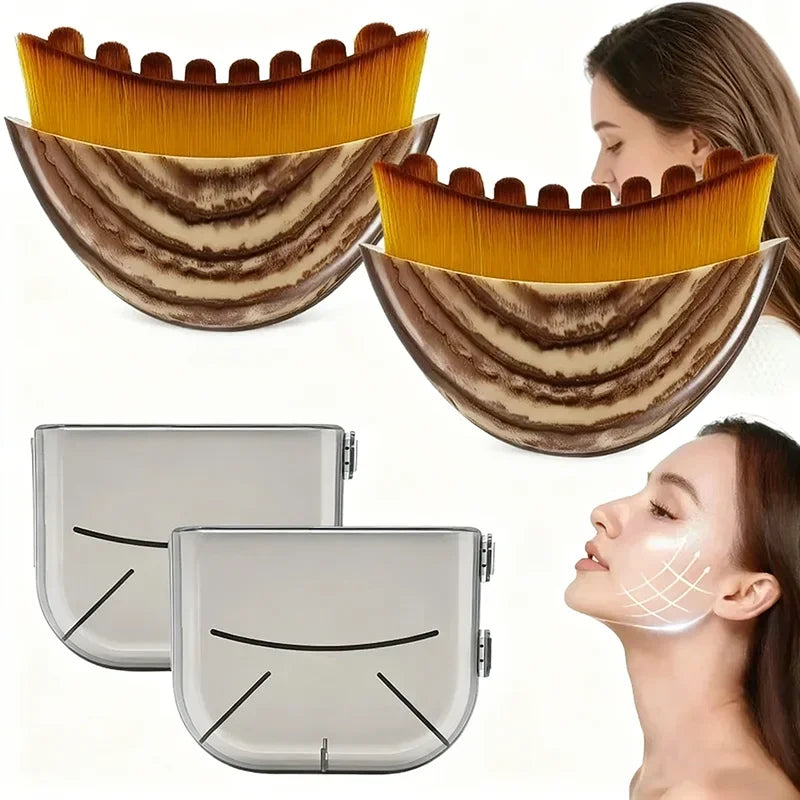 New Lymphatic Contour Face Brush for Lymphatic Drainage Massage Ergonomically Designed to Fit Skin Precisely