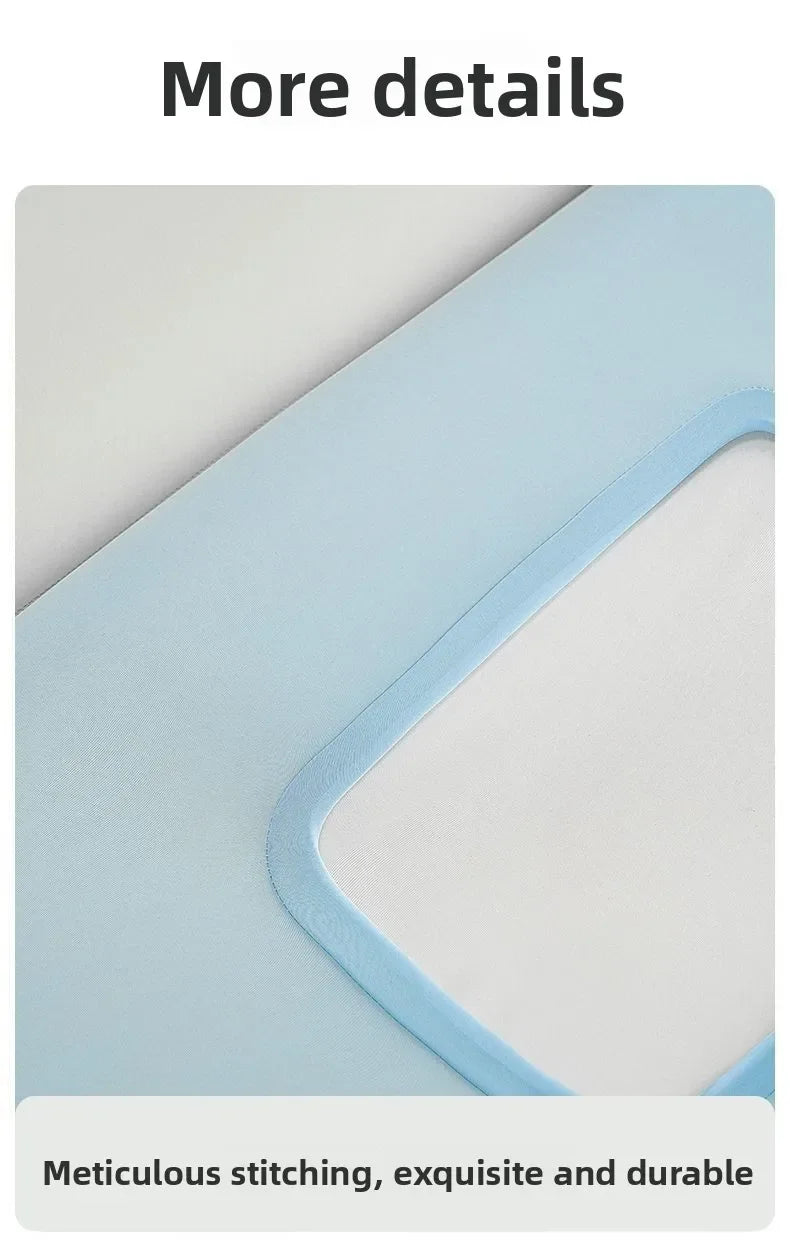 Summer Ice Silk Cooling Pillow Case, Open Style Elastic Edge Cover, Breathable Cool Feel Soft Pillow Protector for Better Sleep