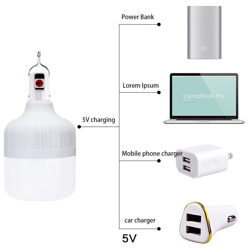 Portable Camping Lights Rechargeable lamp Led Light Lantern Emergency Bulb High Power Tents Lighting Flashlight Equipment Bulb
