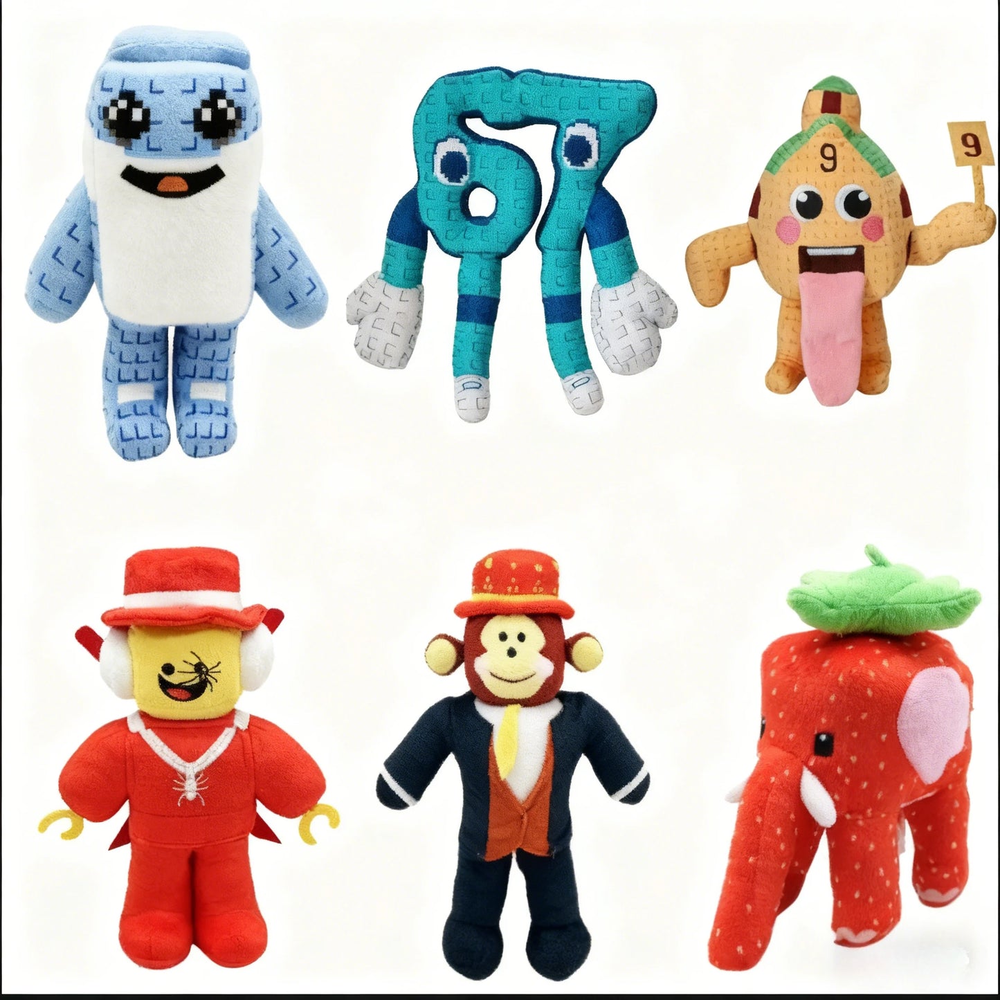 NEW Steal A Brainrot Esok Sekolah Plush Sammy Jandel Strawberry Elephant Plushie Cute No. 9 House Stuffed Doll Toy Fans Gift