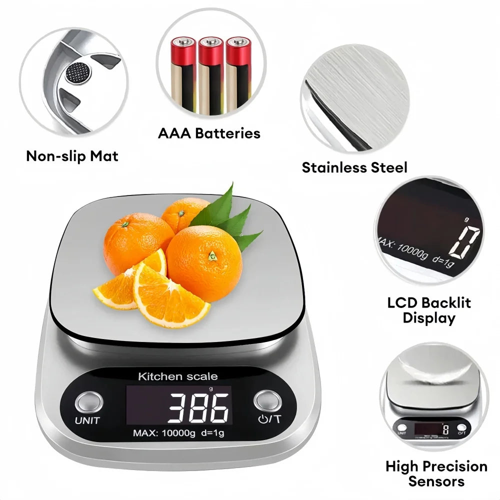 10kg/1g Digital Kitchen Scale High precision LCD Electronic Food Scale Jewelry Coffee Baking Portable High-quality Kitchen Tools