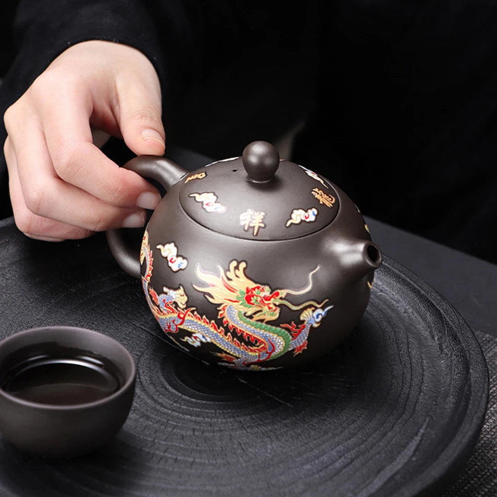 Color-changing Tea Pot With Dragons Phoenixs Pattern Washable Gongfu Tea Teapots Kettle Gift Teapot Tea Set Ceramics And Pottery