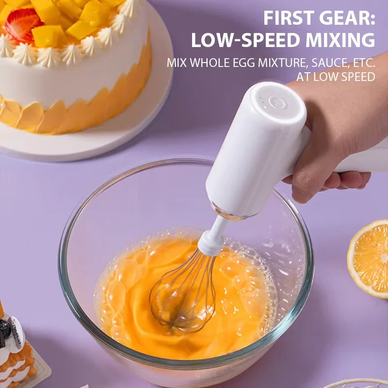 Handheld Electric Egg Beater Wireless Rechargeable Milk Frother Coffee Drink Mixer Milk Foamer Kitchen Tool For Cakes