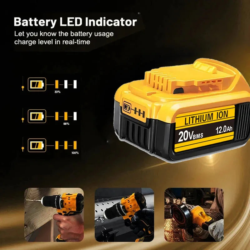 .Original for DEWALT 20v/60V battery DCB606 DCB609 DCB182 DCB205 DCB206 DCB209 power tool 18V battery 6AH 9AH battery.