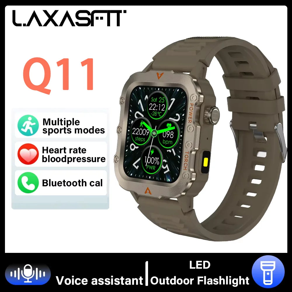 2026 New Smart Watch Men Bluetooth Calling Fitness Tracker LED Flashlight Sleep Monitor Sports Smartwatch For Android iOS