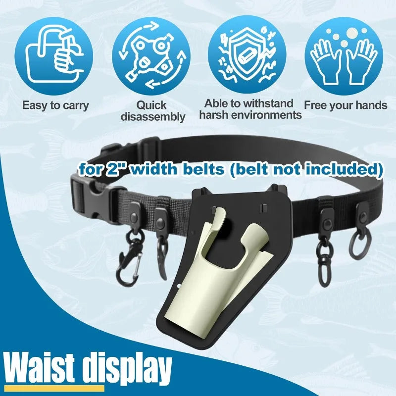 1PC Outdoor Fishing Rod Waist Holster Hands-Free Slide-In Design Durable Quick Access Compartments Fly Bank Fishing