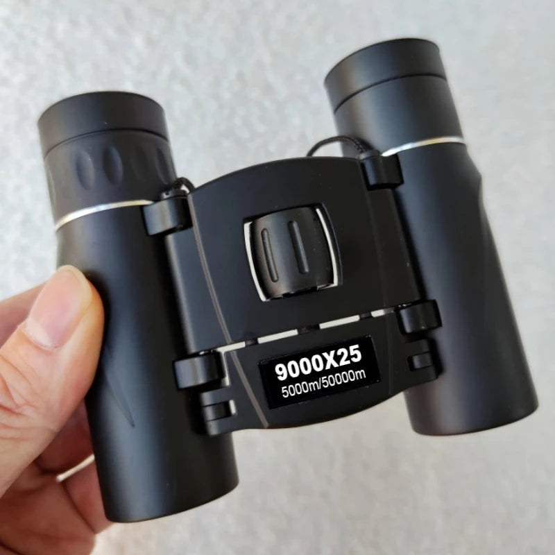 9000x25 HD Zoom Portable Powerful Binoculars Long Range BAK4 Telescope Jumelles Folding Optics for Outdoor Hunting Camping