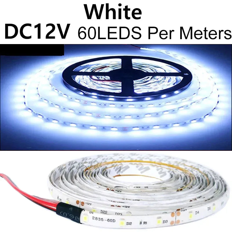 LED Strip light 12V 0.5m 1m 2m 3m 4m 5m SMD Flexible 60leds/m Waterproof non/IP65 LED Diode Tape