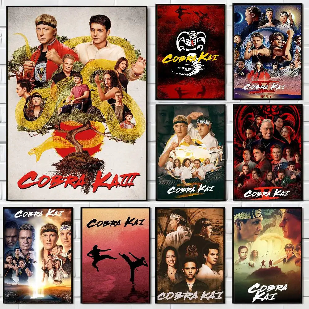 TV Series Cobra Kai Self-adhesive Art Poster Waterproof Paper Sticker Coffee House Bar Posters Wall Stickers