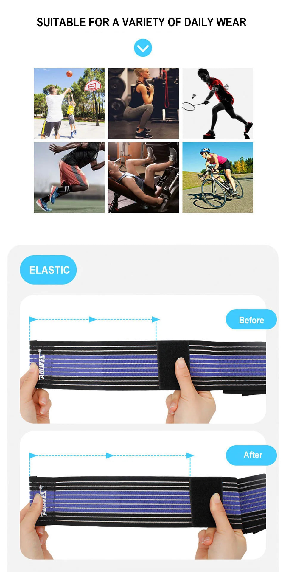 AOLIKES Professional Sports Strain Wraps Bandages Elastic Ankle Support Pad Protection Ankle Bandage Guard Gym Protection