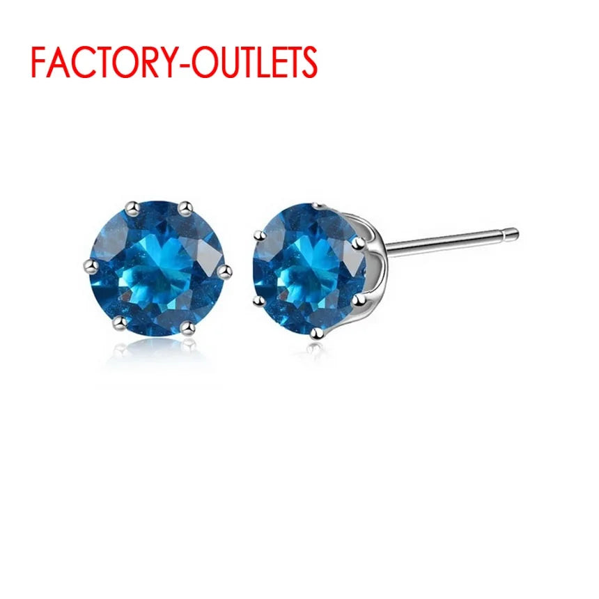 New Arrival Factory Cheap Price 925 Sterling Silver Korean Style Fashion Jewelry Stud Earrings Shinny Crystal Fast Shipping