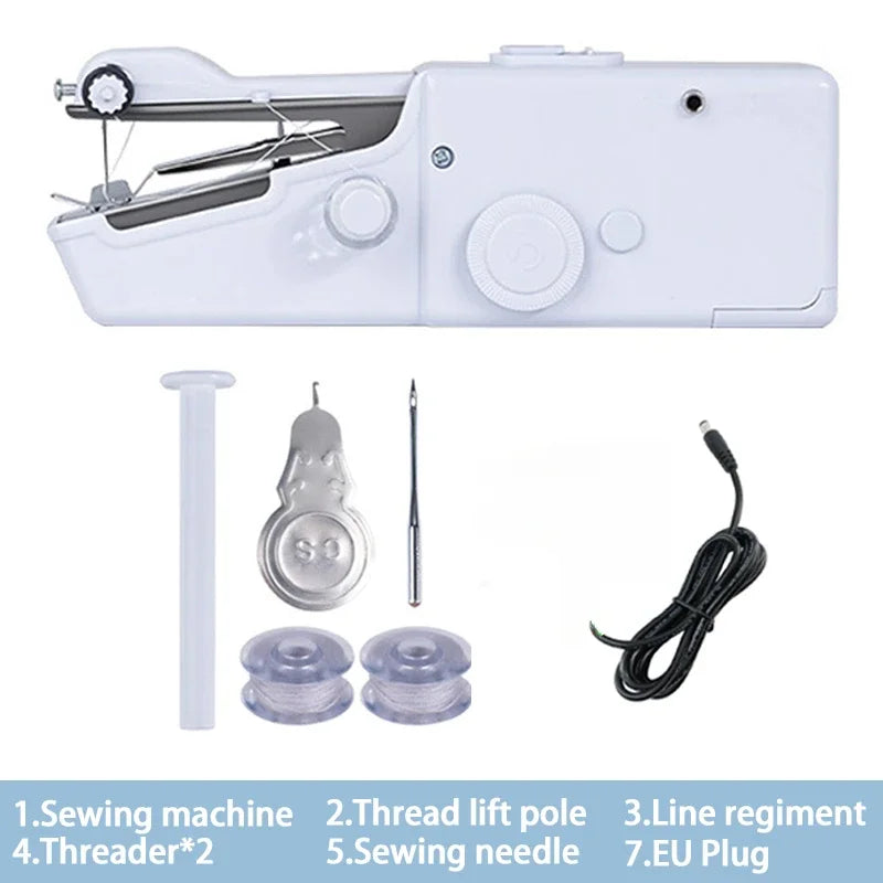 Portable Sewing Machine Manual Handheld Rope-free Electric Quick Build DIY Apparel Supplies Arts Crafts Home Garden Mini