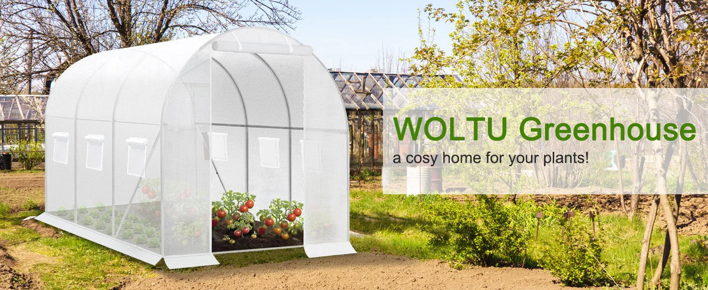 WOLTU Garden Greenhouse Plant Shelter Protective Tent with 1 Door and 6 Windows Winterproof Steel Tube for Outdoor