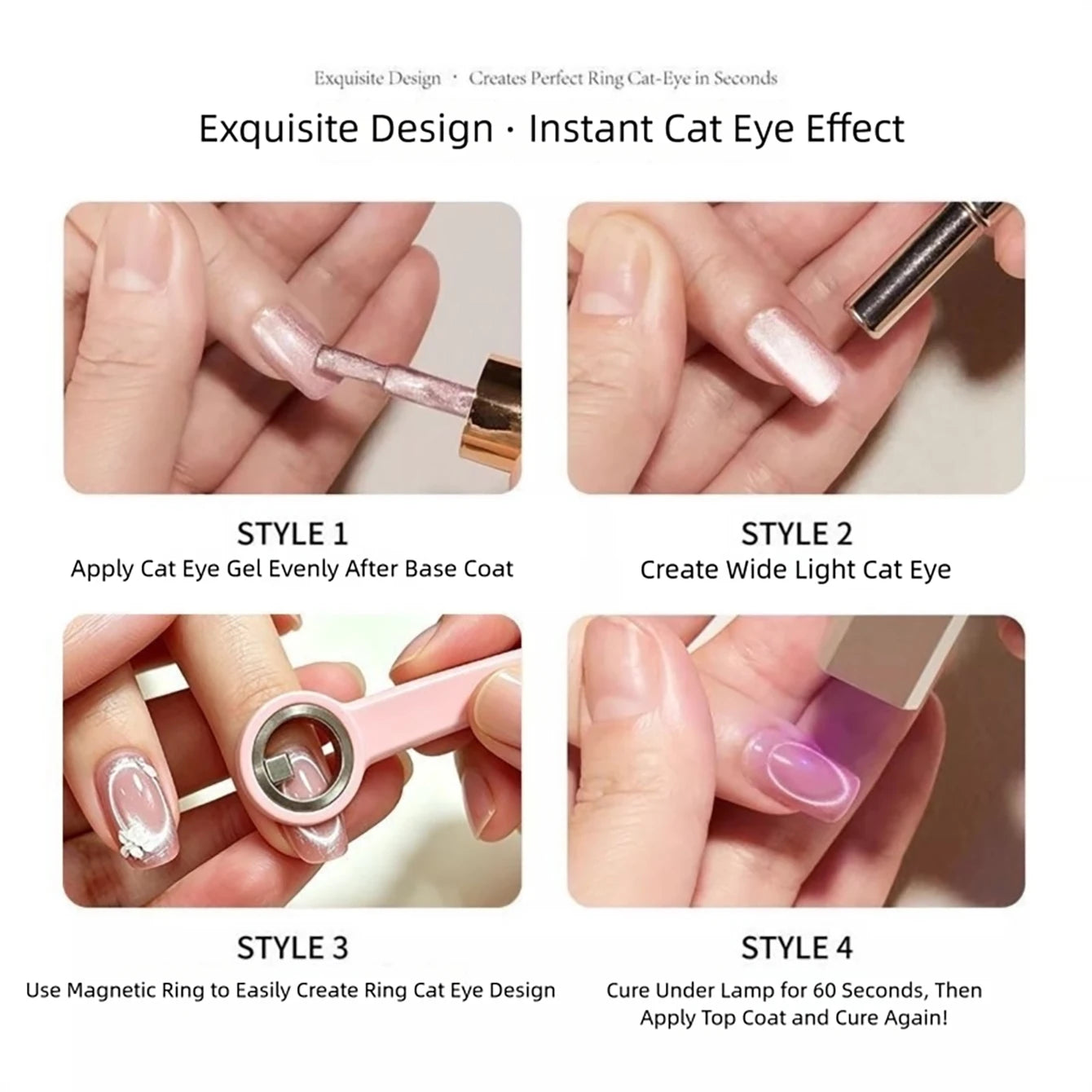 MIANEL New Upgrade 3-Second Hollow Cat Eye Magnet Strong Power Ring Magnet Fast Black Hole Effect for Magnetic Nail Art Beginner