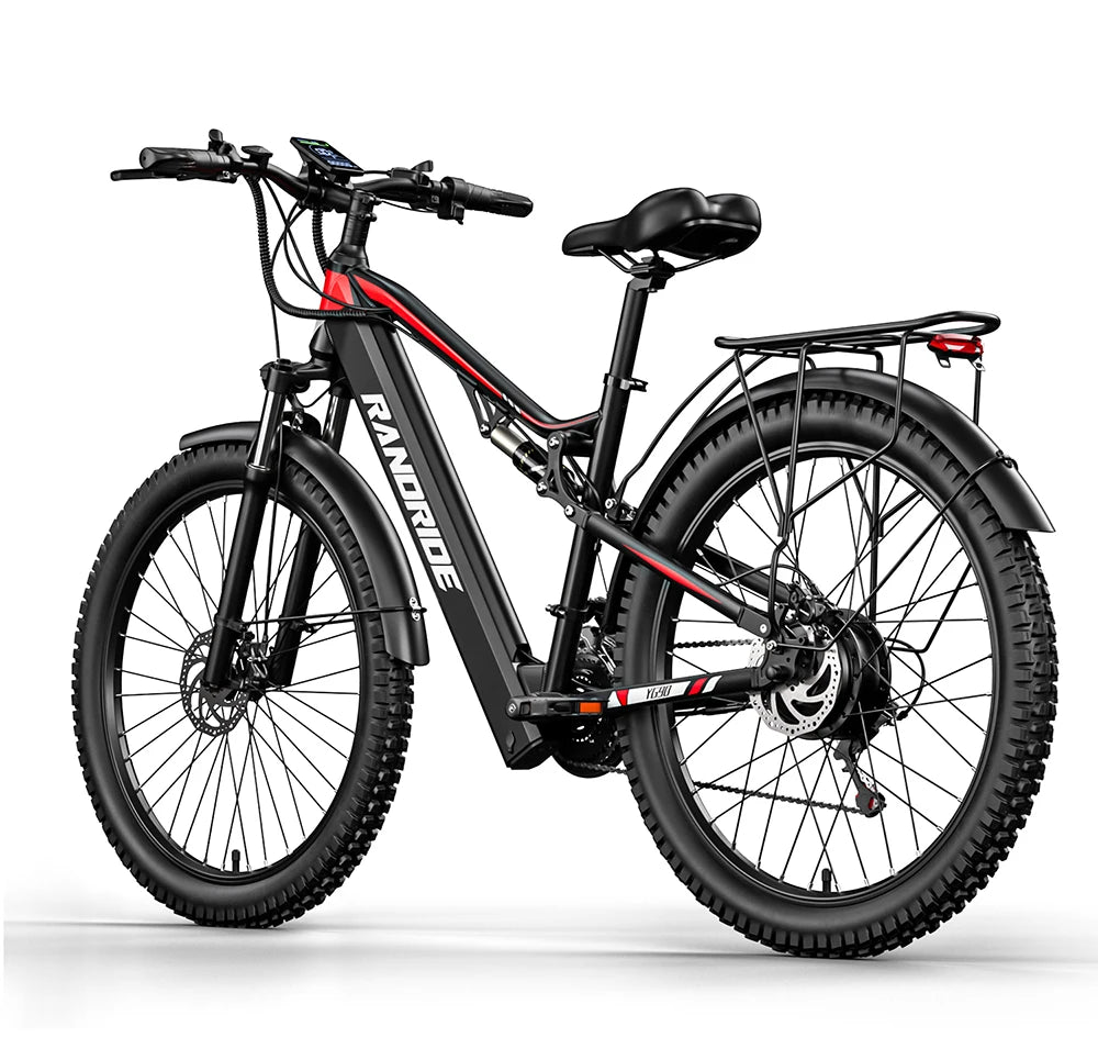 RANDRIDE Electric Bike YG90 48V 17Ah Battery 1000W Motor 27.5" Mountain Bicycle Full Suspension With Hydraulic Brake 21 Speeds