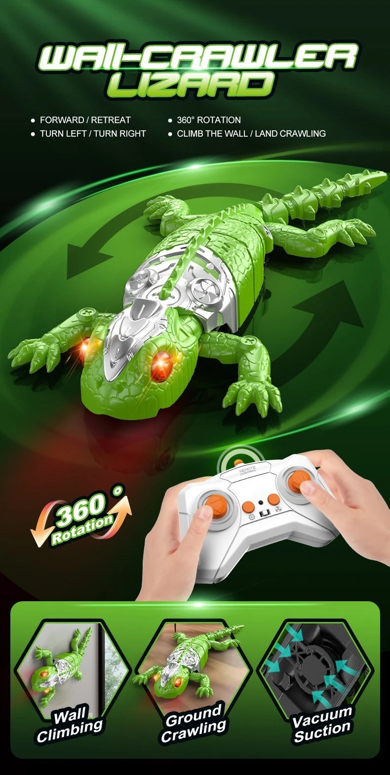 RC Biomimetic Wall Climbing Toy Electric Simulation Lizard Gecko Spider Cockroach Mechanical Animal Remote Control 360 Rotation