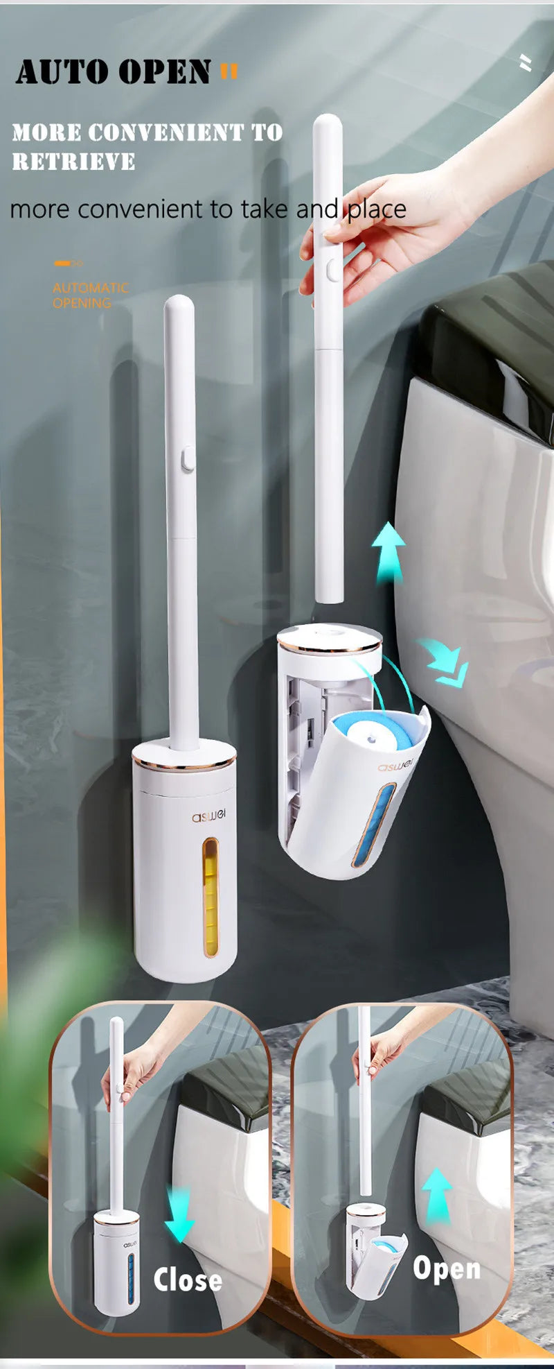 Wall-mounted Disposable Toilet Brush Home Replaceable Toilet Brush Bathroom Cleaning Tools WC Bathroom Accessories