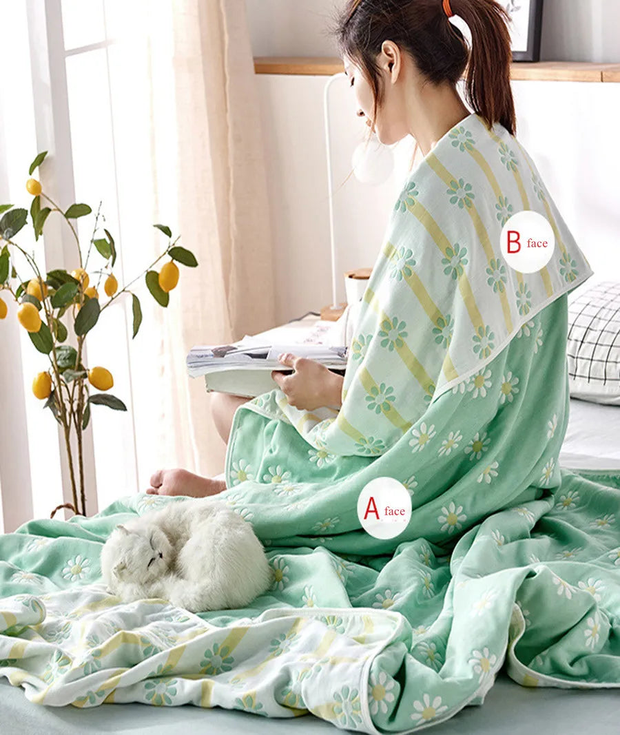 Chiffon towel, 6-layer cotton duvet, adult and children, double bed, air conditioner, fine duvet, extra large bedding