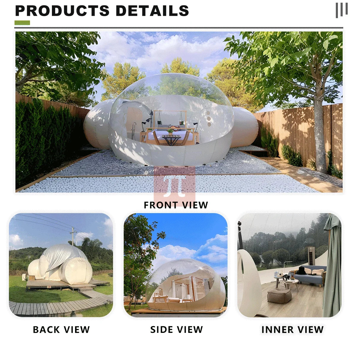 Outdoor Inflatable Bubble House Spherical Tent Transparent Starry Sky Bubble Tent Waterproof PC Material Perfect for Activities