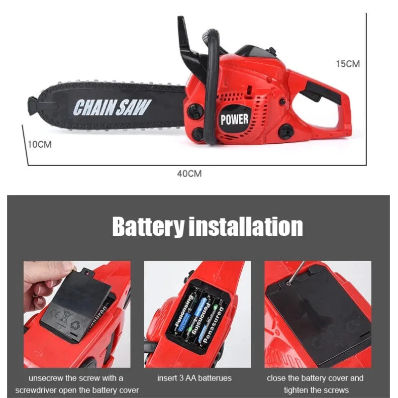 Large Size Children Electronic Chainsaw Kids Play Tools Pretend Play Tool Kits Electric Saw Children Simulated Play House Toy