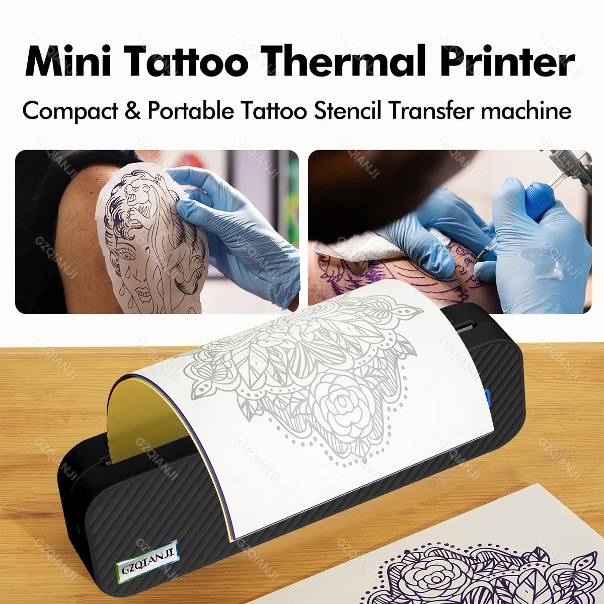 A4 Printer Portable USB Bluetooth Wireless Thermal Tattoo Transfer Maker with Paper Case Support Mobile Smartphone Android Print