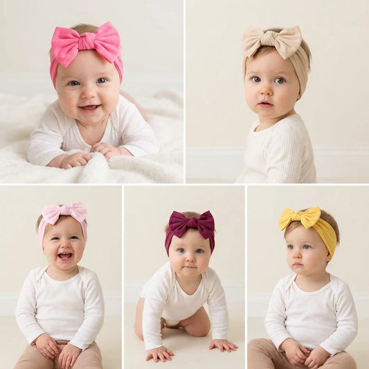 5Pcs/Set Baby Headband Cute Bowknot Newborn Girls Hair Band Soft Elastic Kids Hair Accessories