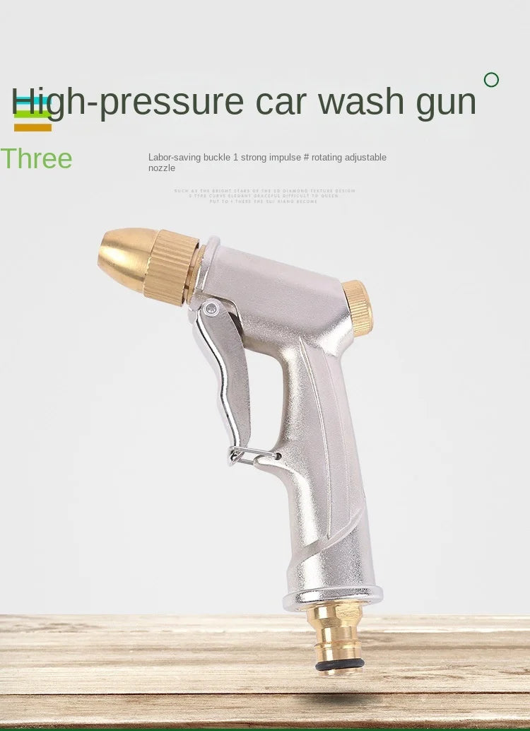 High Pressure Water Spray Gun Metal Brass Nozzle Garden Hose Pipe Lawn Car Wash Sprayer Sprinkler Car Wash Tool Water Guns Xy002