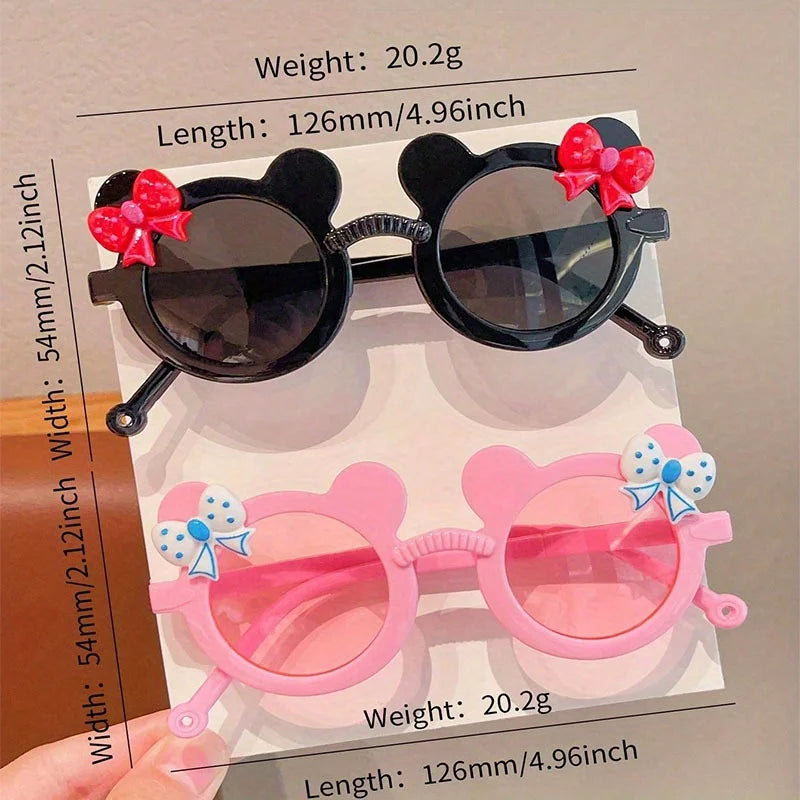 2/3Pcs Boy Girl Cute Bear Frame Bowknot Kids Children Fashion Glasses Eyewear