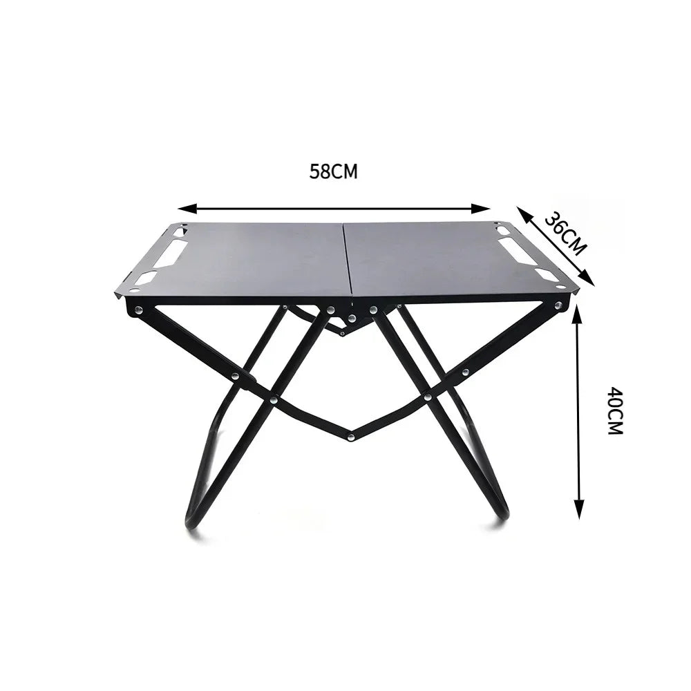 Portable Foldable Beach & Camping Table, Hollow Edge Picnic Table, Lightweight Hangable Outdoor Table for Travel