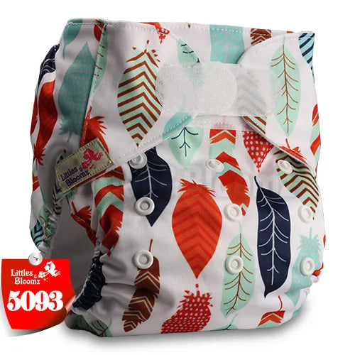 [Littles&Bloomz] Baby Washable Reusable Real Cloth STANDARD Hook-Loop Pocket Nappy Diaper Cover Wrap, suits Birth to Potty