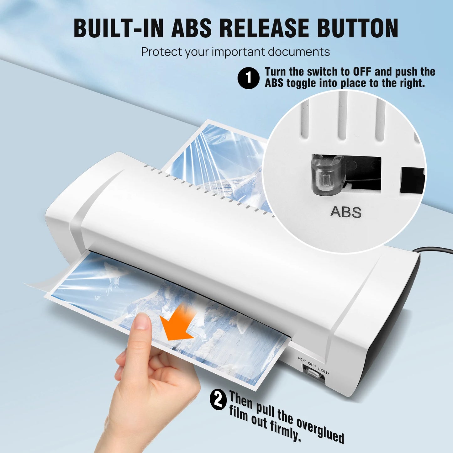 DayPlus A4/A5/A6 Thermal Laminating Machine Compact Lightweight A4 Laminator with Hot and Cold Settings, 3-4min Quick Warm-up