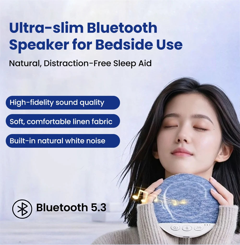 Mini Ultra Thin Bluetooth 5.4 Sleep Aid Speaker HiFi Stereo White Noise Multi-Functional under Pillow Home Sleep Timer Audio