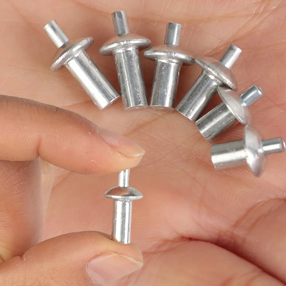 100/10x Hammer Drive Expansion Rivets Percussion Expansion Aluminum Nail Head Piercing Knock Type Small Tapping Screws Fasteners