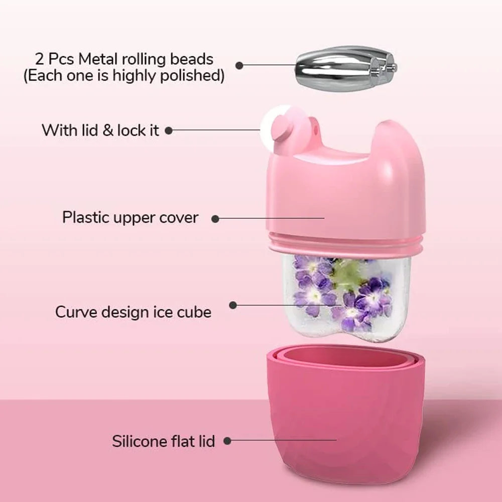 2 In 1 Ice Facial Roller Gua Sha Puffiness Roller Lifting Contouring Tools Ice Cube Trays Ice Balls Face Massager Beauty Care