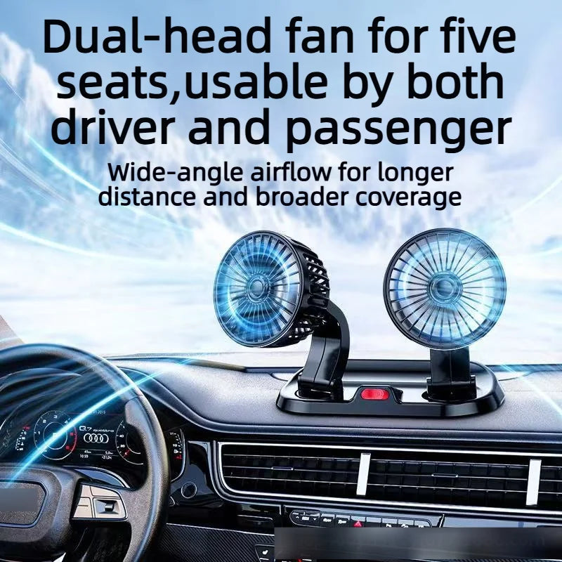 5V/12V/24V Car Fan Cooling Dual/Three Head USB Cooler Adjustable Auto Cooler Air Fan Car Accessories Wind Regulation