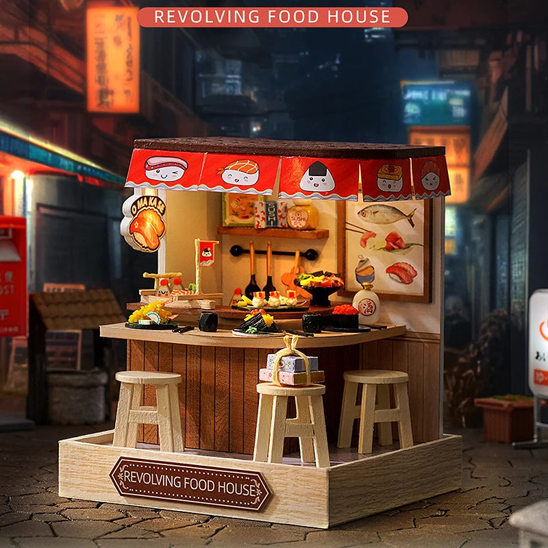 Mini Doll House DIY Small House Kit 3D Puzzle Assembly Model Building Room Bedroom Decoration With Dust Cover Wooden Craft Gifts