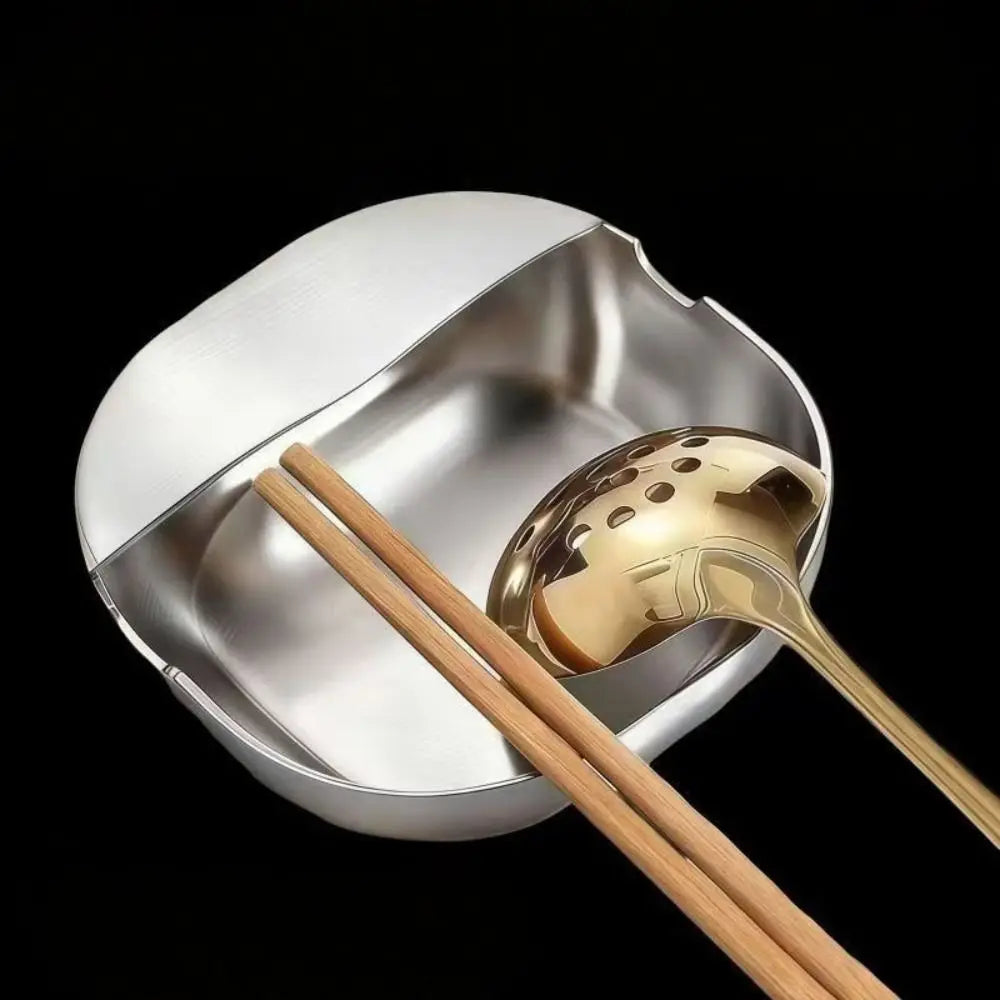 New Stainless Steel Ladle Rack Self-Standing Stable Spatula Rack Spoon Tray