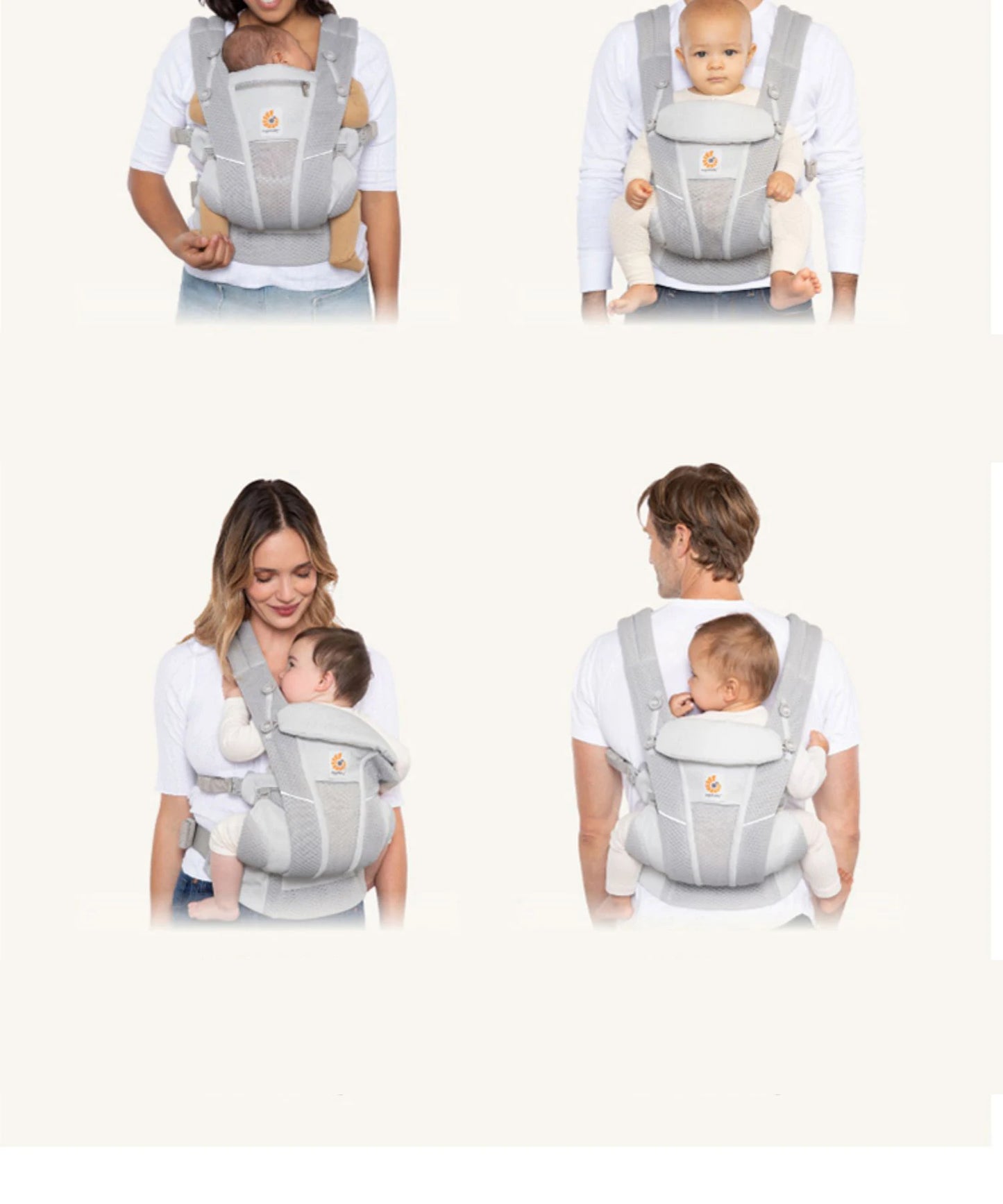 Ergobaby All Carry Positions Breathable mesh baby carrier, enhancing lumbar support and airflow (7-45 pounds)