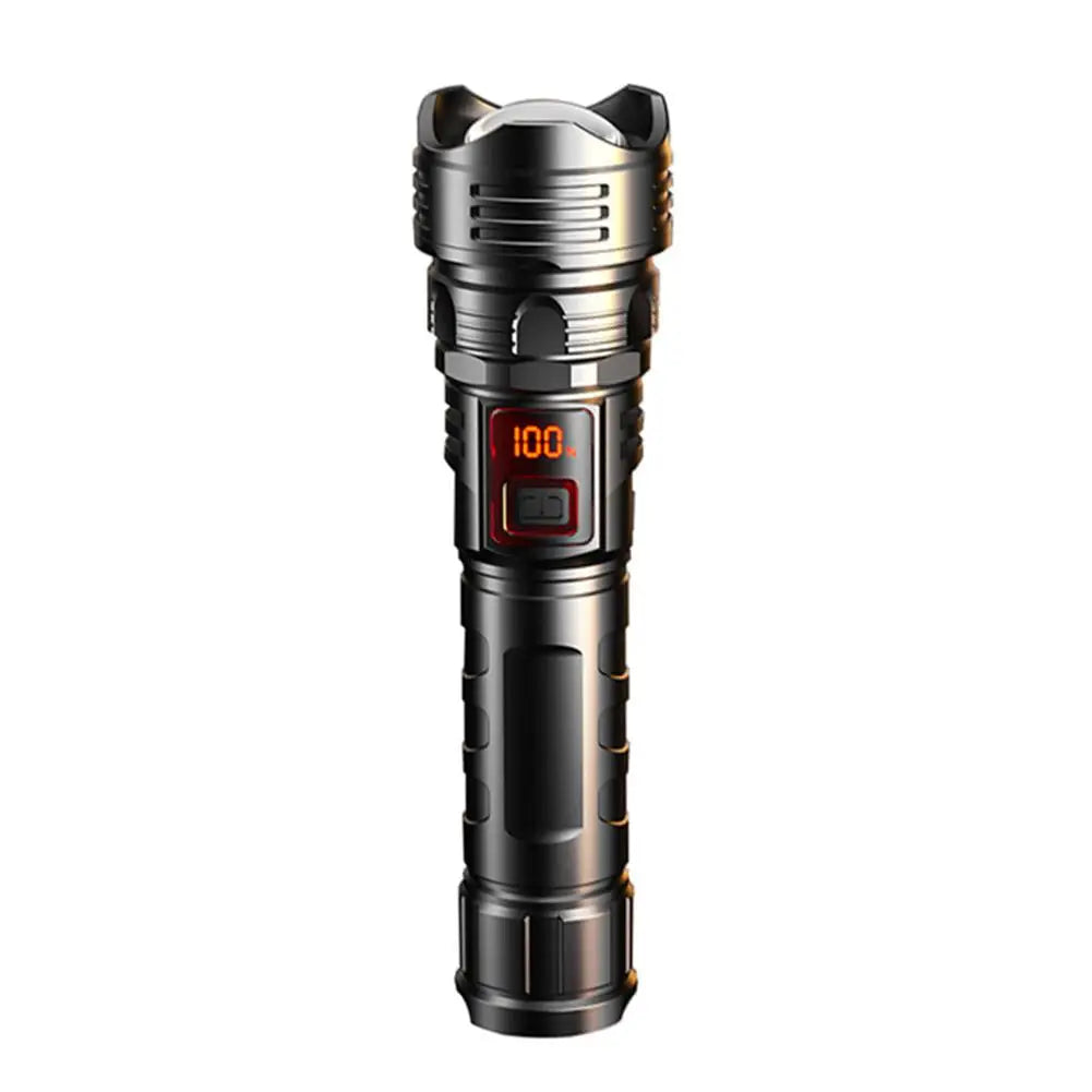 LED Flashlight Super Bright Rechargeable Portable Ultra Power Torch Lamp Retractable Digital Zoom Hand Light For Camping Ou K5Y6