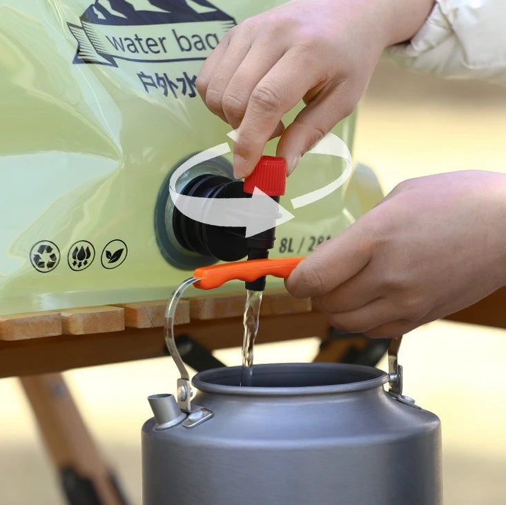 Portable Water Storage Bag Folding Outdoor Sports Camping Large-capacity Mountain Climbing Faucet Plastic Water Bag