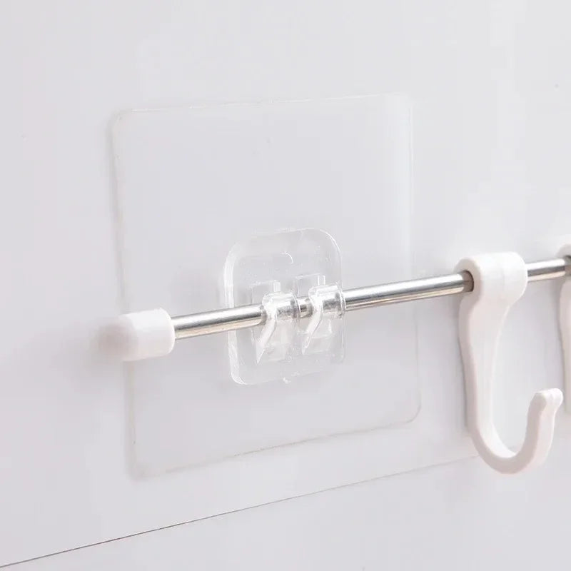 50-10Pcs Transparent Self-Adhesive Hooks Home Organization Storage Hook Waterproof Traceless Hanging Hook Kitchen Bathroom Hooks