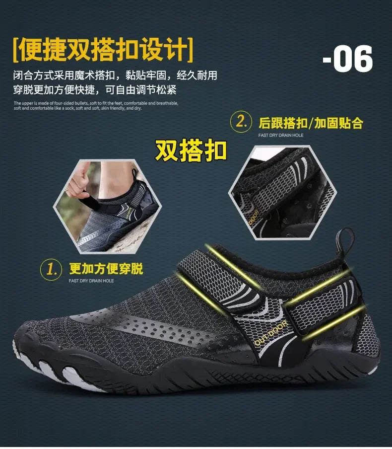 Mens Quick Drying Water Shoes Unisex Breathable Aqua Shoes Slip on Non Slip Wading Shoes Travel Water Park Pool Ladies Sneakers