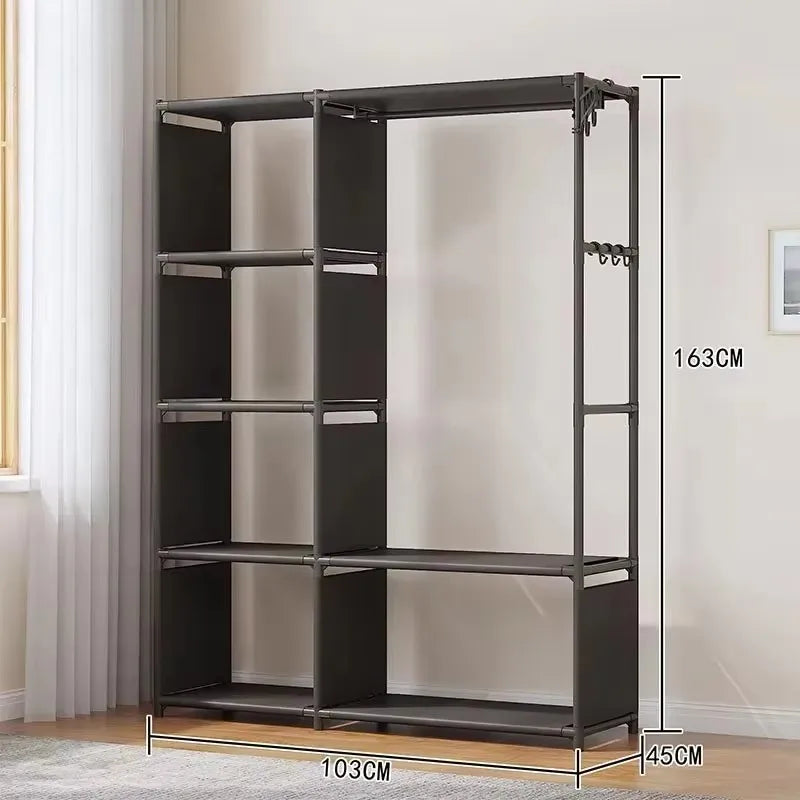 Multi-functional Storage Rack Simple Clothes Organizer Shelf Multi-layer Coat Quilt Storage Shelf Bedroom Space Saving Wardrobe