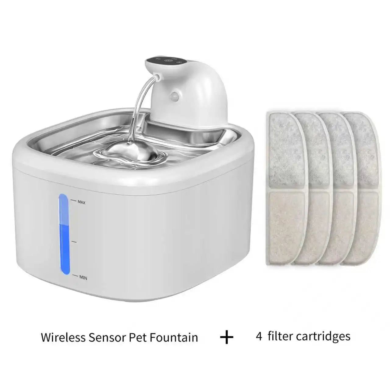 3.5L Cat Water Fountain Wireless Pet Water Dispenser With Stainless Steel Pallet 4000mAh Battery Motion-Sensing Water Dispensing
