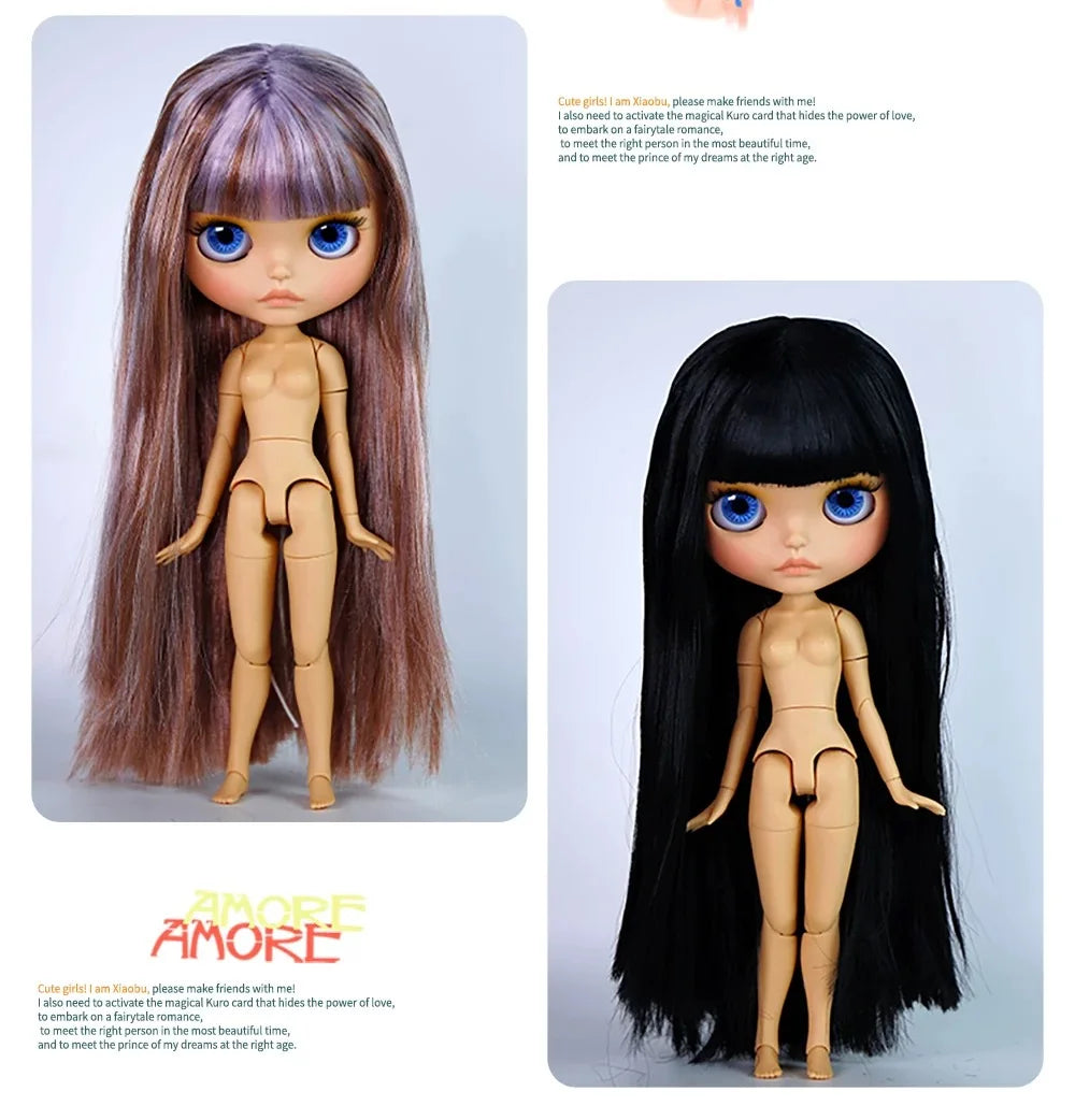 ICY DBS Blyth 30cm Doll Tan Skin Matte Face Glossy Face Pouting Lips 19 Joints Body Doll DIY Makeup Costume Doll Girls Gift Toy